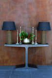 WOVEN METAL LAMP BASE IN ANTIQUE BRASS  FINISH