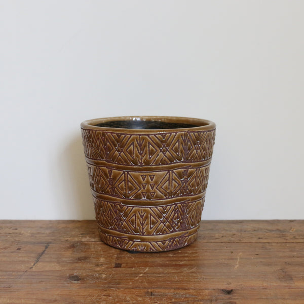 Aztec Geometric Pattern Planter Medium