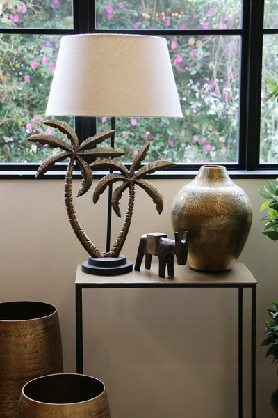 Manhattan Small Console Table in Antique Brass