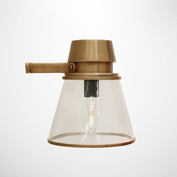 Saville Glass Wall Lamp in Antique Brass