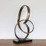 Infinity Sculpture in Antique Brass