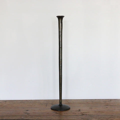 Forged Organic Style Medium Candlestick in Dark Bronze Finish