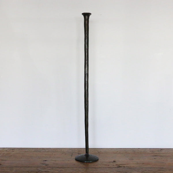 Forged Organic Tall Candlestick in Dark Bronze Finish