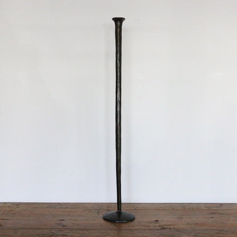 Forged Organic Tall Candlestick in Dark Bronze Finish