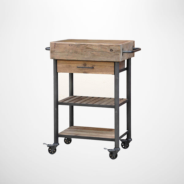 Industrial Butchers Block on Wheels