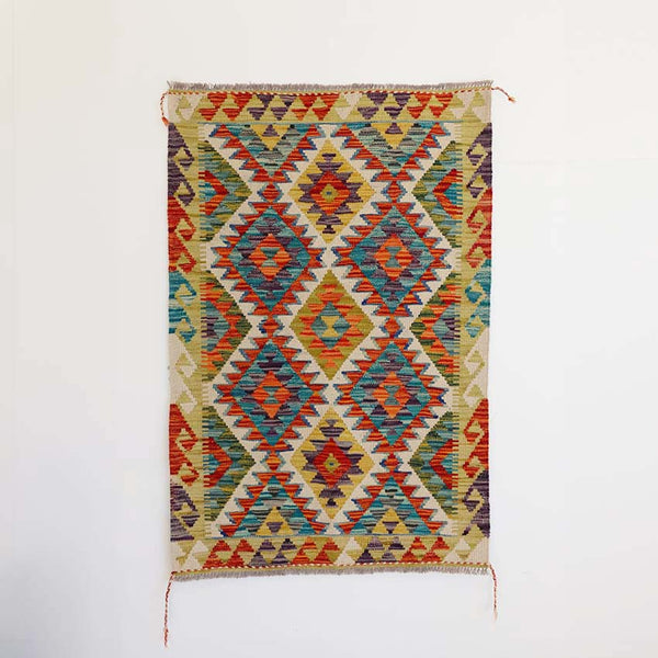 Hand Knotted Afghan Kilim Rug E 120 X 80cm