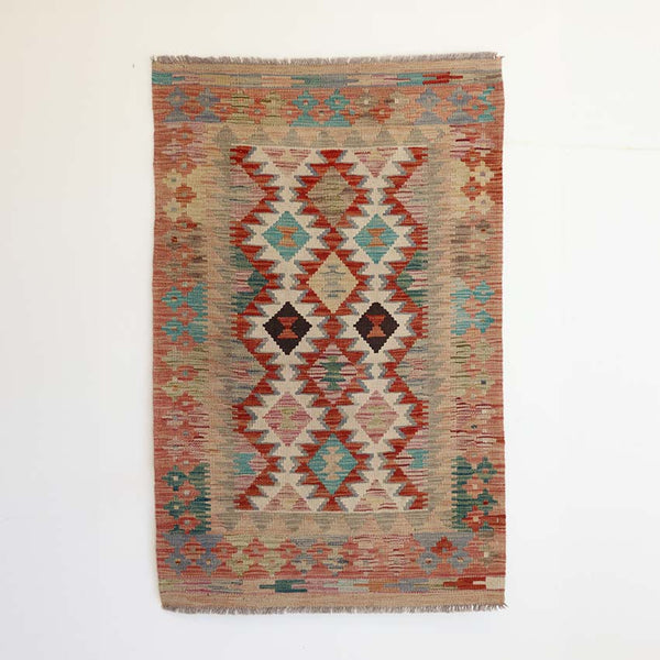 Hand Knotted Afghan Kilim Rug F 120 X 80cm