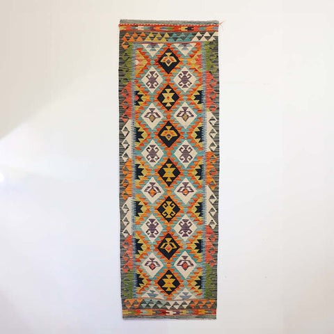 Hand Knotted Afghan Kilim Rug/Runner 248 X 77cm