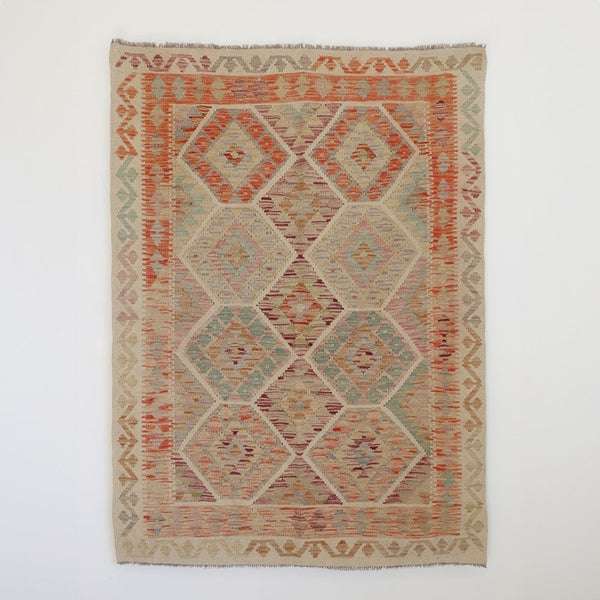 Hand Knotted Afghan Kilim Rug 173 X 120cm