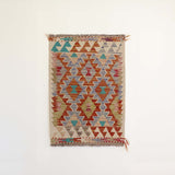 Hand Knotted Afghan Kilim Rug Mat B 90 X 60cm