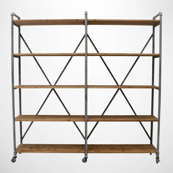 Recycled Pine Industrial Shelving Unit in Mudstone