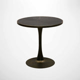 Luxor Black Oak Parquet Table with Pedestal Base