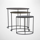 Nuremberg Nest of Tables in Black, Brass & Lead Finishes