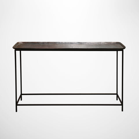 Soho Console Table in Dark Bronze with Black Legs