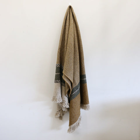 Libeco Belgian Linen Montana Throw / Fouta in Gold 130 x 220