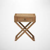 Italia Riviera Bedside Table with Cross Legs in Natural