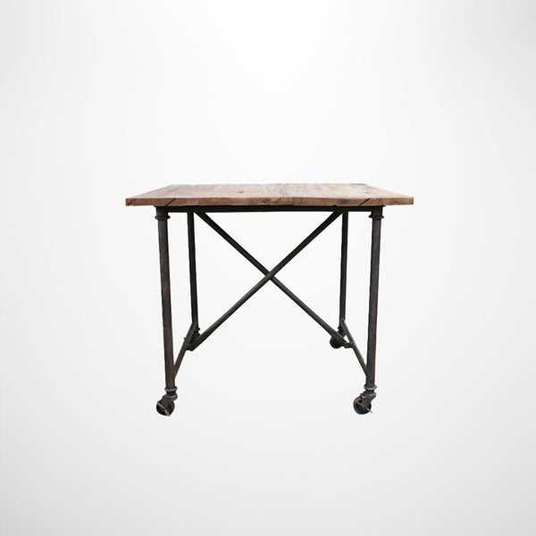 Havana Industrial Square Dining Table in Recycled Elm