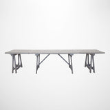 Loire Trestle Extension Dining Table in White Wash