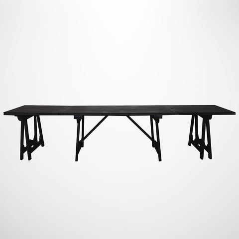 Loire Trestle Dining Table in Black