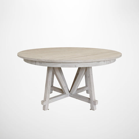 Normanby White Washed Round Dining Table