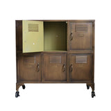 Industrial Locker Cabinet in Dark Antique Brass Finish