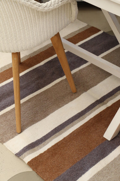 Earthy Stripes Wool & Cotton Rug