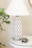 Lattice White Ceramic Table Lamp