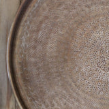 Round Beaten Tray in Antique Brass Finish