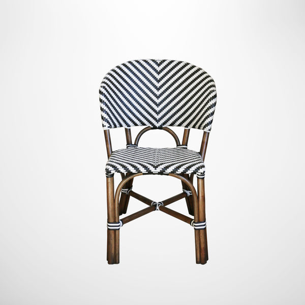 Bermuda Black & White Woven Rattan Chair