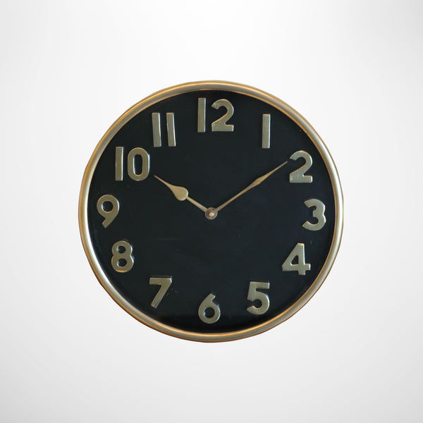 Metro Brass Finish Round Clock