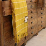 Wool Throw in Yellow Mustard Check