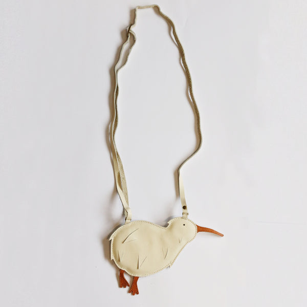 Donsje  Toto Leather Kiwi Purse in Cream