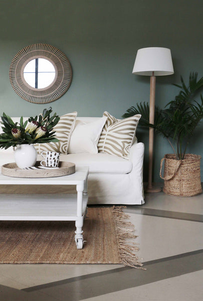 Coffee Table with Shelf White Wash 1200mm Long