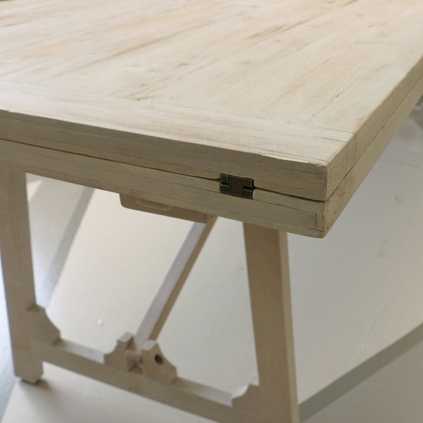 Loire Trestle Extension Dining Table in White Wash