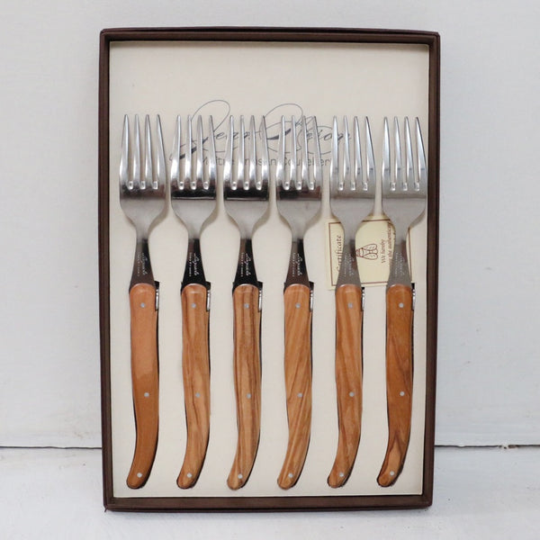 Laguiole Olive Wood Table Forks Set of 6